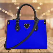 Load image into Gallery viewer, Ti Amo I love you - Exclusive Brand - Blue - Luxury Women PU Tote Bag - Black Straps
