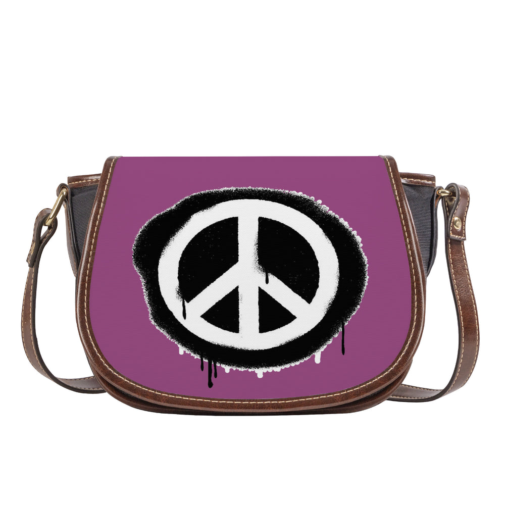 Ti Amo I love you - Exclusive Brand - Cannon Pink - Peace Sign - Saddle Bag