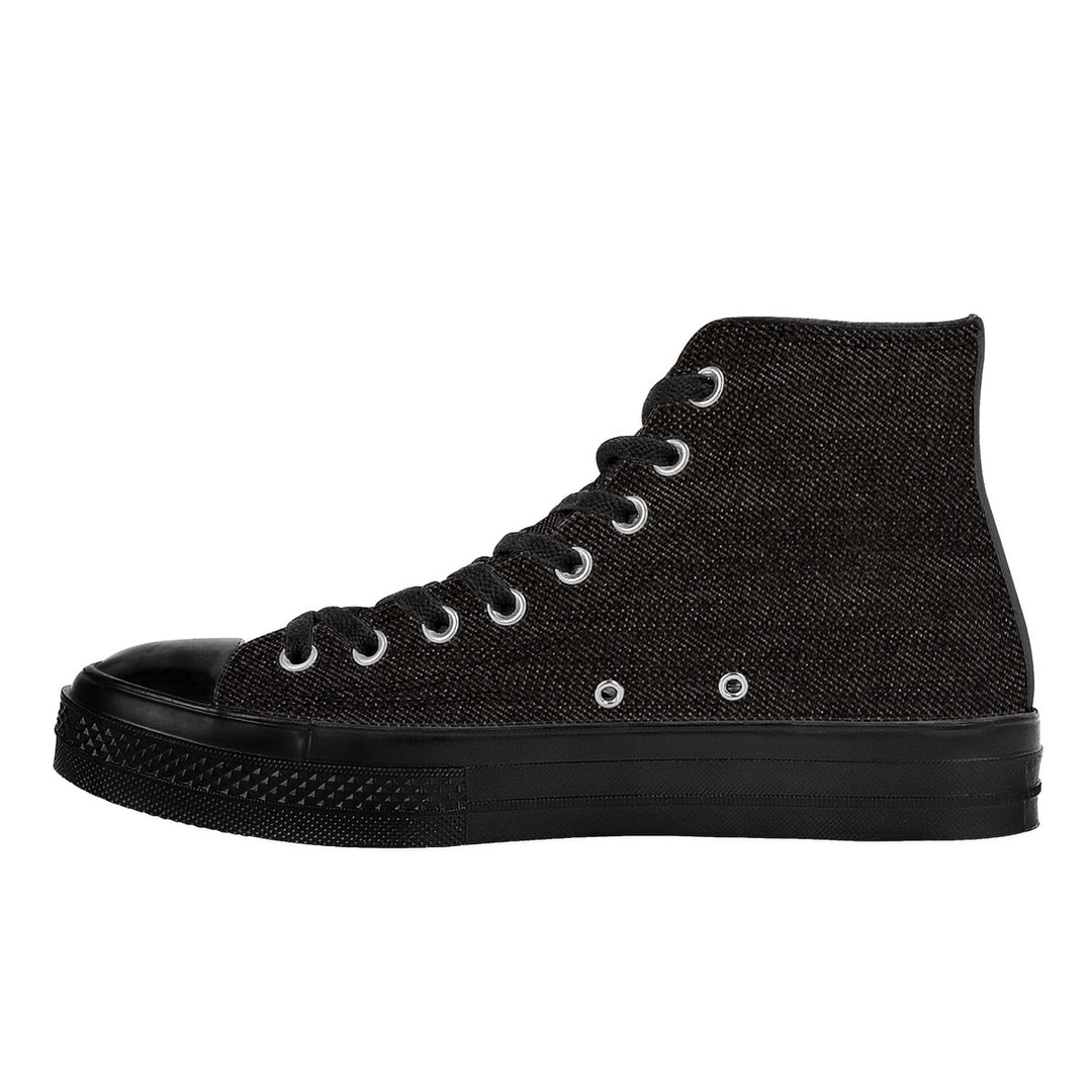 Ti Amo I love you - Exclusive Brand - Black Denim - High Top Canvas Shoes - Black  Soles