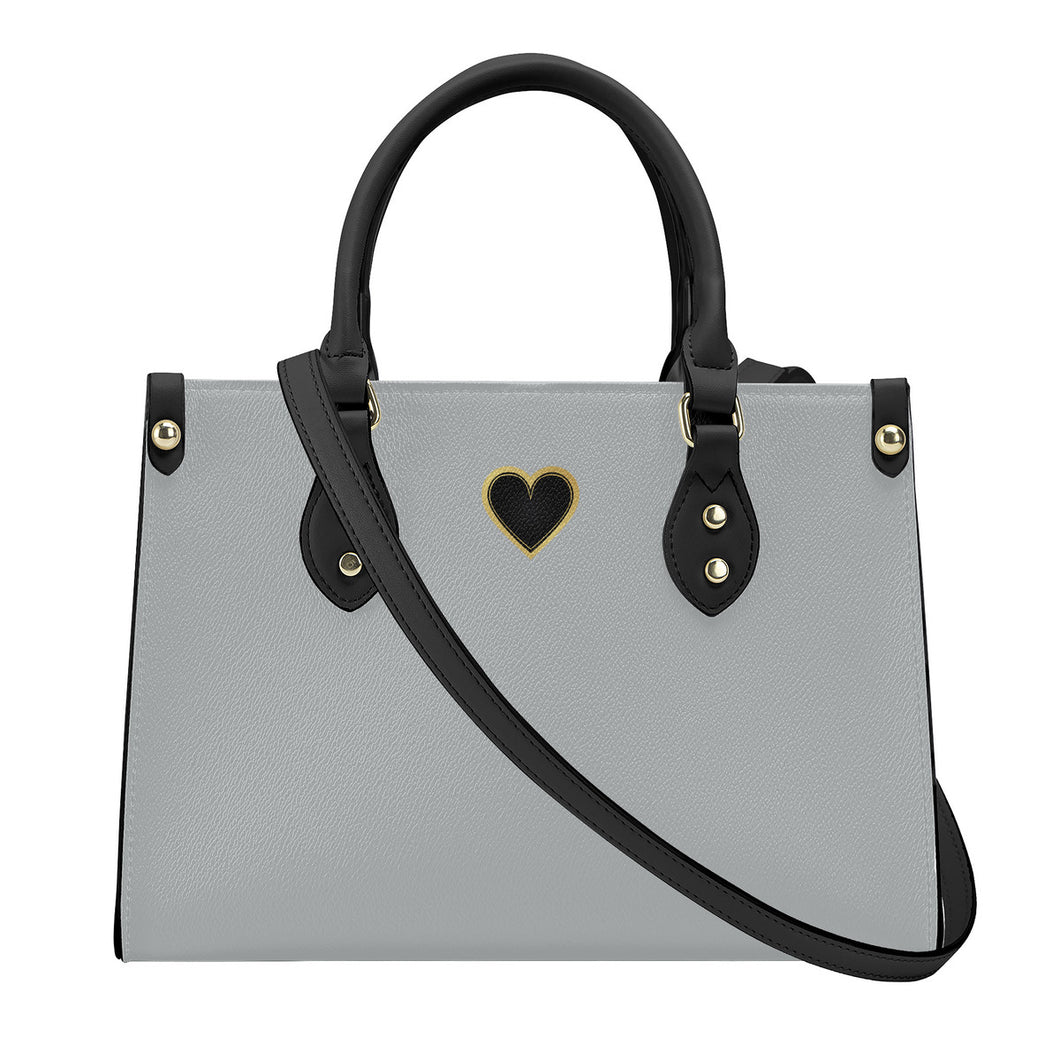 Ti Amo I love you - Exclusive Brand - Silver Sand - Luxury Womens PU Tote Bag - Black Straps