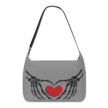 Load image into Gallery viewer, Ti Amo I love you - Exclusive Brand - Philippine Gray - Skeleton Heart Hands  -  Journey Computer Shoulder Bag
