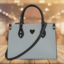 Load image into Gallery viewer, Ti Amo I love you - Exclusive Brand - Ash Grey - Luxury Womens PU Tote Bag - Black Straps
