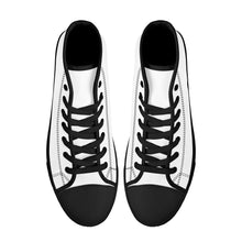 Load image into Gallery viewer, Ti Amo I love you - Exclusive Brand - White - Black Heart High-Top Canvas Shoes - Black Soles
