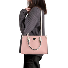 Load image into Gallery viewer, Ti Amo I love you - Exclusive Brand - Peachy Pink- Luxury Womens PU Tote Bag - Cream Straps
