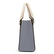 Load image into Gallery viewer, Ti Amo I love you - Exclusive Brand - Blue Grey - Luxury Womens PU Tote Bag - Cream Straps
