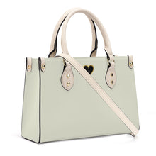 Load image into Gallery viewer, Ti Amo I love you - Exclusive Brand - Satin Linen - Luxury Womens PU Tote Bag - Cream Straps
