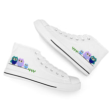 Load image into Gallery viewer, Ti Amo I love you - Exclusive Brand - White - 3 Owls - High-Top Canvas Shoes - White
