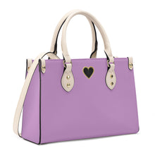 Load image into Gallery viewer, Ti Amo I love you - Exclusive Brand - Purple Dragon - Luxury Womens PU Tote Bag - Cream Straps
