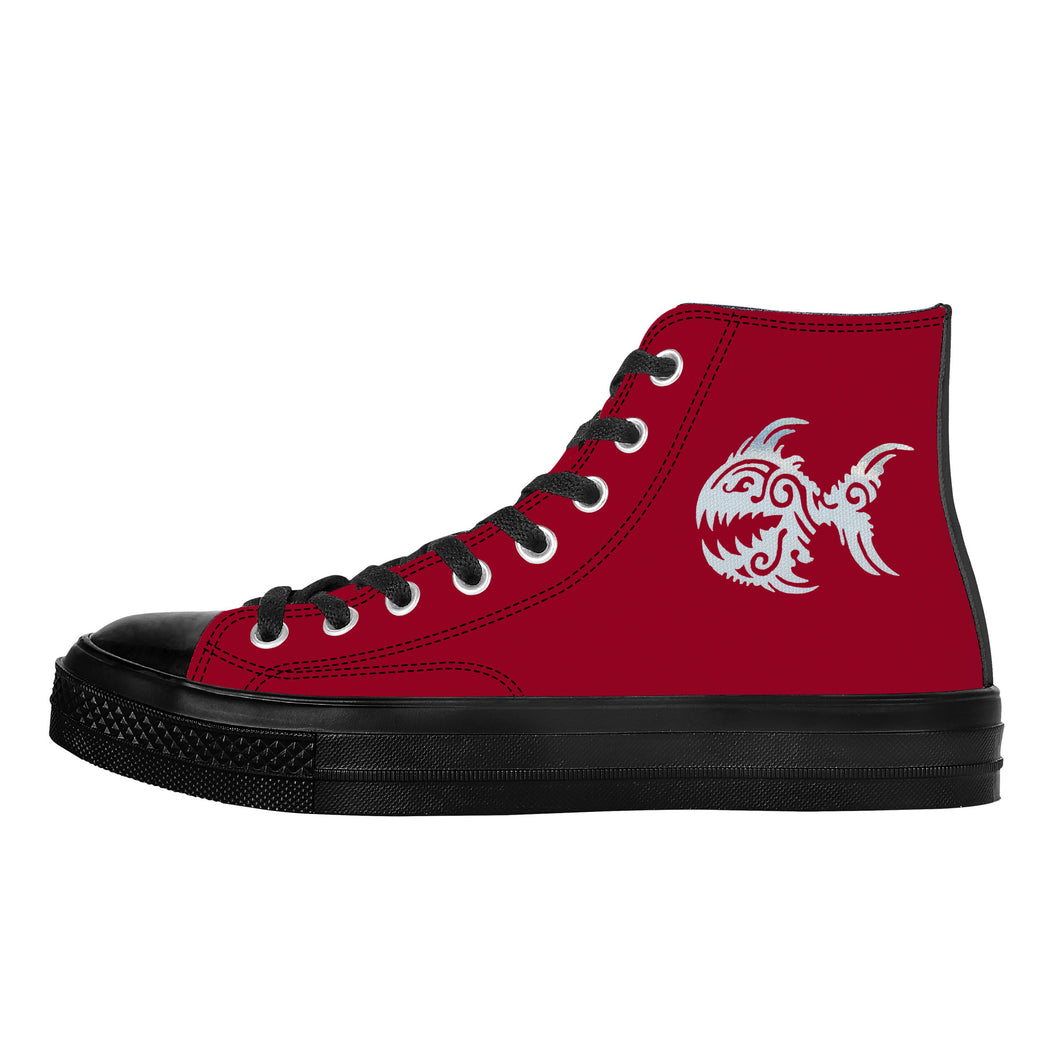 Ti Amo I love you - Exclusive Brand - Christmas Candy - Angry Fish - High Top Canvas Shoes - Black Soles