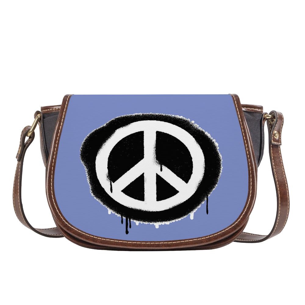 Ti Amo I love you - Exclusive Brand - Mood Mode - Peace Sign - Saddle Bag