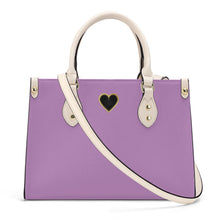 Load image into Gallery viewer, Ti Amo I love you - Exclusive Brand - Purple Dragon - Luxury Womens PU Tote Bag - Cream Straps
