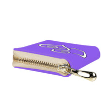 Load image into Gallery viewer, Ti Amo I love you - Exclusive Brand - Heliotrope 3 - Double White Heart - Zipper Card Holder
