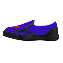 Load image into Gallery viewer, Ti Amo I love you - Exclusive Brand - Interdimensional Blue - Skeleton Hands with Heart  - Kids Slip-on shoes - Black Soles
