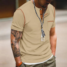 Load image into Gallery viewer, Men&#39;s Short Sleeve with Pocket &amp; Tan Accent Shirt
