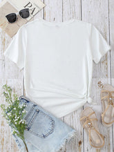 Load image into Gallery viewer, Heart Round Neck Short Sleeve T-Shirt
