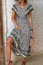 Load image into Gallery viewer, Ditsy Floral Ruffled Plunge Dress
