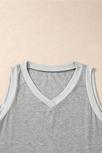 Load image into Gallery viewer, Gray Ribbed V Neck Tank
