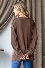 Load image into Gallery viewer, Heimish Ribbed Exposed Seam Long Sleeve T-Shirt
