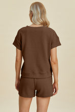 Load image into Gallery viewer, Double Take Full Size Texture Short Sleeve Top and Shorts Set
