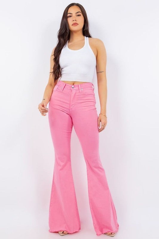 Bell Bottom Jean in Pink - Inseam 30