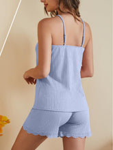 Load image into Gallery viewer, Ribbed Scoop Neck Top and Shorts Lounge Set
