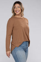 Load image into Gallery viewer, Plus Long Sleeve Round Neck Round Hem Top
