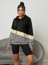 Load image into Gallery viewer, Leopard Color Block Hoodie
