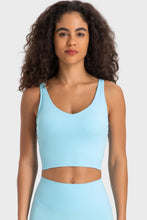 Load image into Gallery viewer, Deep V-Neck Crop Sports Bra
