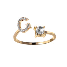 Load image into Gallery viewer, Womens New Design Adjustable 26 Initial Letter Ring Fashion Simple Elegant Jewelry
