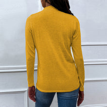 Load image into Gallery viewer, Shiny Drawstring Mock Neck Long Sleeve T-Shirt
