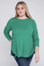 Load image into Gallery viewer, Plus Melange Baby Waffle Long Sleeve Top
