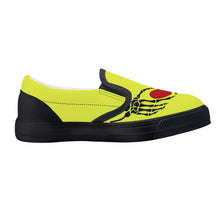 Load image into Gallery viewer, Ti Amo I love you - Exclusive Brand  - Lemonaide - Skeleton Hands with Heart - Kids Slip-on shoes - Black Soles
