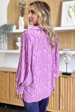 Load image into Gallery viewer, Double Take Full Size Printed Smocked Long Sleeve Blouse
