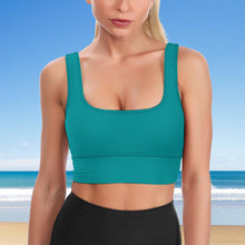 Load image into Gallery viewer, Ti Amo I love you - Exclusive Brand - Persian Green - Comfortable Yoga Vest Top
