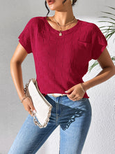 Load image into Gallery viewer, Round Neck Short Sleeve Knit Top

