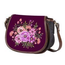 Load image into Gallery viewer, Ti Amo I love you - Exclusive Brand - Blackberry - Floral Bouquet - Saddle Bag
