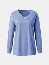 Load image into Gallery viewer, Full Size V-Neck Long Sleeve T-Shirt
