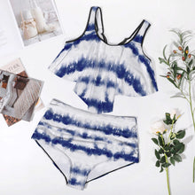 Load image into Gallery viewer, Ti Amo I love you - Exclusive Brand - White &amp; Astronaut Tie-Dye Pattern - Size Bikini Swimsuit
