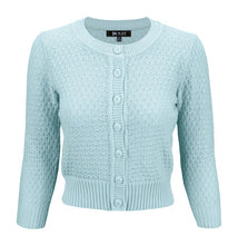 Load image into Gallery viewer, Cute Pattern Cropped Cardigan Sweater  3/4 Sleeve
