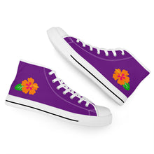 Load image into Gallery viewer, Ti Amo I love you - Exclusive Brand  - Purple Iris - High-Top Canvas Shoes - White Soles
