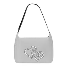 Load image into Gallery viewer, Ti Amo I love you - Exclusive Brand - Silver - Double White Heart - Journey Computer Shoulder Bag
