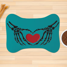 Load image into Gallery viewer, Ti Amo I love you - Exclusive Brand - Persian Green - Skeleton Hands with Heart  - Big Paws Pet Rug
