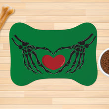 Load image into Gallery viewer, Ti Amo I love you - Exclusive Brand - Fun Green - Skeleton Hands with Heart  - Big Paws Pet Rug
