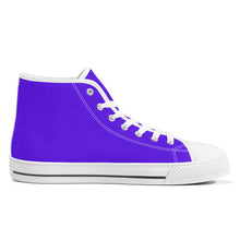 Load image into Gallery viewer, Ti Amo I love you - Exclusive Brand - Dark Purple- High-Top Canvas Shoes ⁶- White Soles
