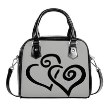 Load image into Gallery viewer, Ti Amo I love you - Exclusive Brand - Aluminum - Double Black Heart -  Shoulder Handbag
