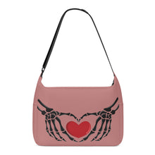 Load image into Gallery viewer, Ti Amo I love you - Exclusive Brand - Old Rose - Skeleton Heart Hands  -  Journey Computer Shoulder Bag
