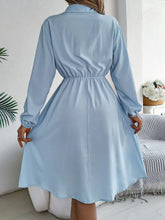 Load image into Gallery viewer, Collared Neck Long Sleeve Dress with Pockets
