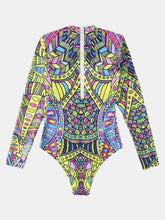 Load image into Gallery viewer, Mock Neck Long Sleeve One-Piece Swimwear
