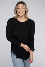 Load image into Gallery viewer, Plus Long Sleeve Round Neck Round Hem Top
