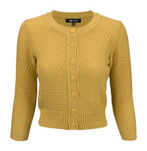 Load image into Gallery viewer, Cute Pattern Cropped Cardigan Sweater  3/4 Sleeve
